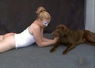 Awesome masturbation and other kinky shit with dirty dog on the floor