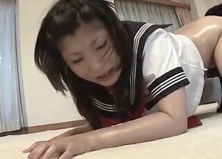 Asian schoolgirl tries bestiality sex with dog for the first time