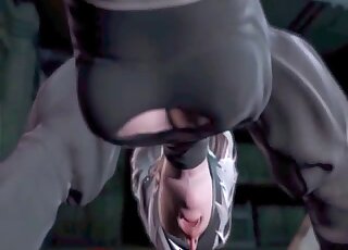 Animated blonde has zoo sex intercourse with an alien creature