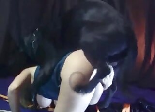 Thick black canine dominates curvaceous MILF in zoo porn flick