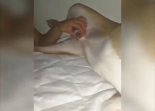 Amateur movie with a lady that takes care of her pet's juicy peen