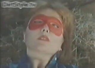 Vintage video with a MILF in a TMNT-esque mask that’s fucks a horse